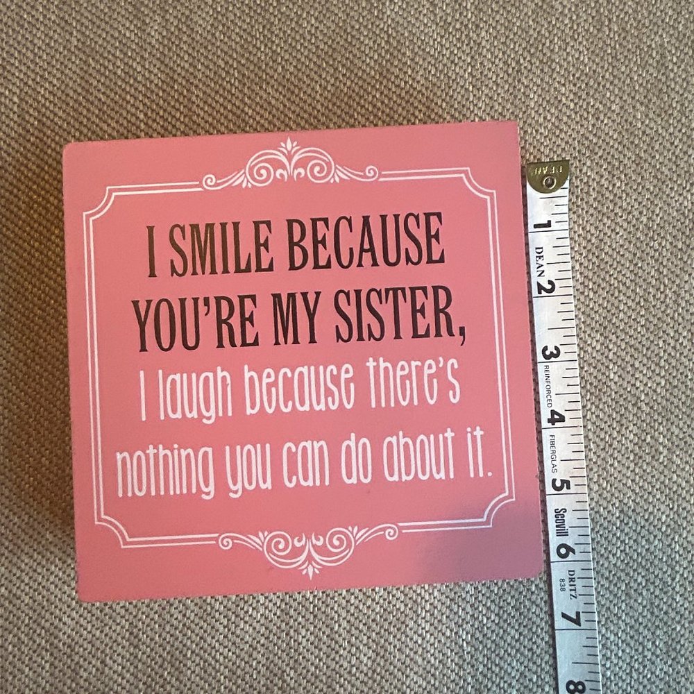 Pink Sister Quote Plaque